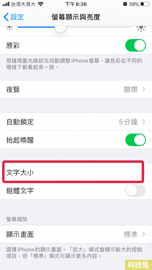 iPhone 字體大小