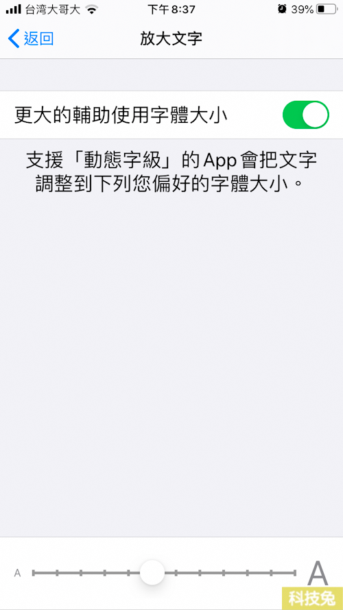 iPhone 字體大小