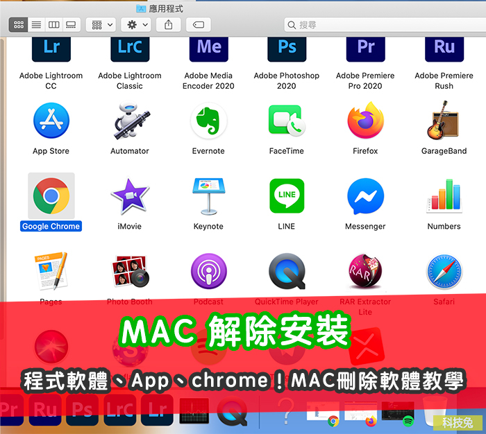 MAC 解除安裝程式軟體、App、chrome