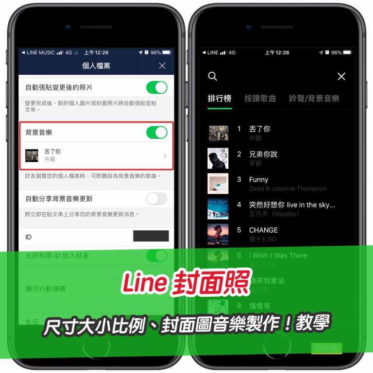 Line 封面照尺寸大小比例、封面圖音樂製作