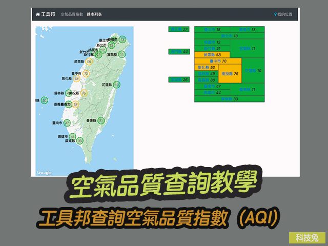 工具邦查詢空氣品質指數