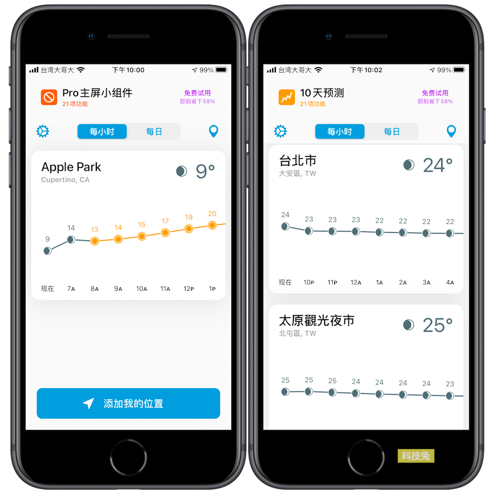 iPhone iOS 14天氣小工具Weather Line