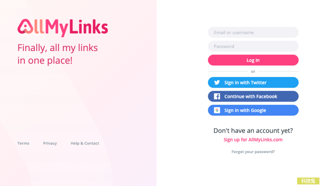 AllMyLinks 社交網站多連結網址單一頁面工具