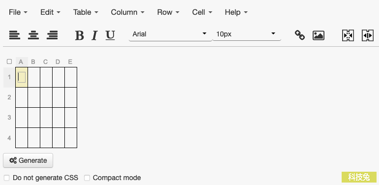 Tables generator 網頁表格線上製作，支援Html、Letex、Markdown