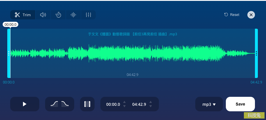 Mp3cut 線上MP3音檔剪輯
