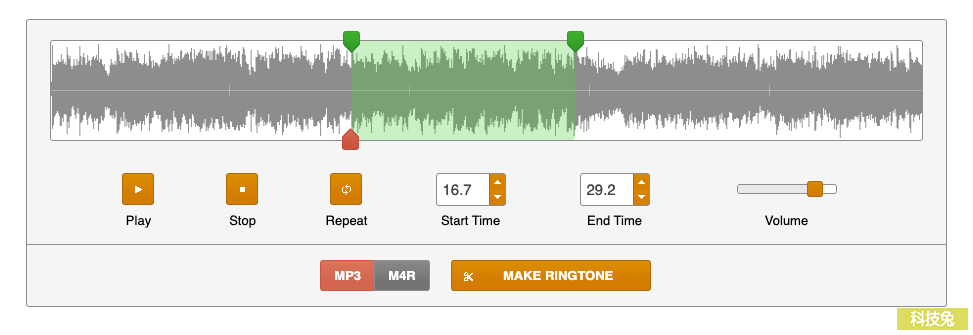 Ringer 線上MP3/M4R音樂音檔剪輯