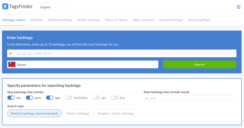 Tagsfinder：IG 圖片熱門標籤 Hashtags 產生器