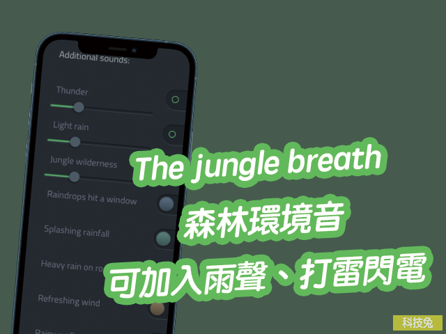 The jungle breath 森林環境音，可加入雨聲、打雷閃電！線上播放