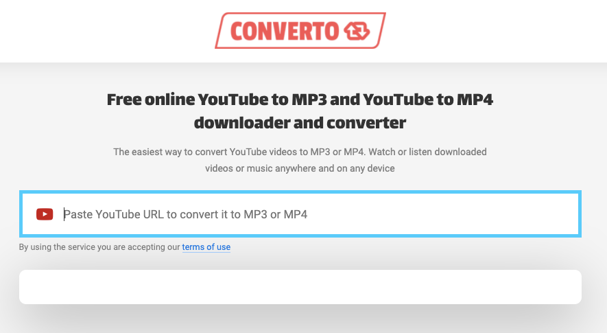 Converto.io 線上 Youtube 轉MP4、MP3 並下載