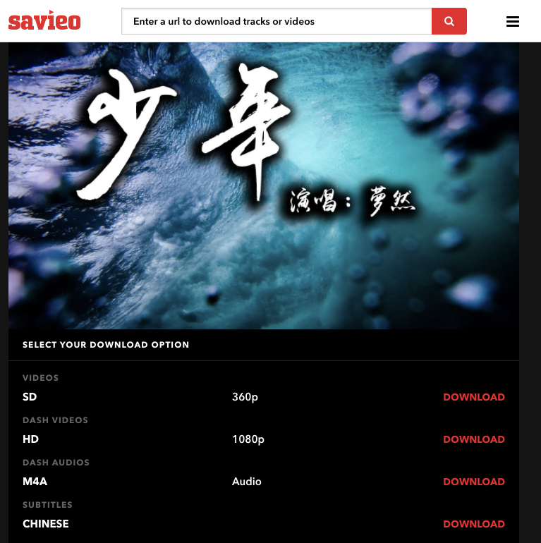 Savieo Youtube 影片下載MP4/MP3