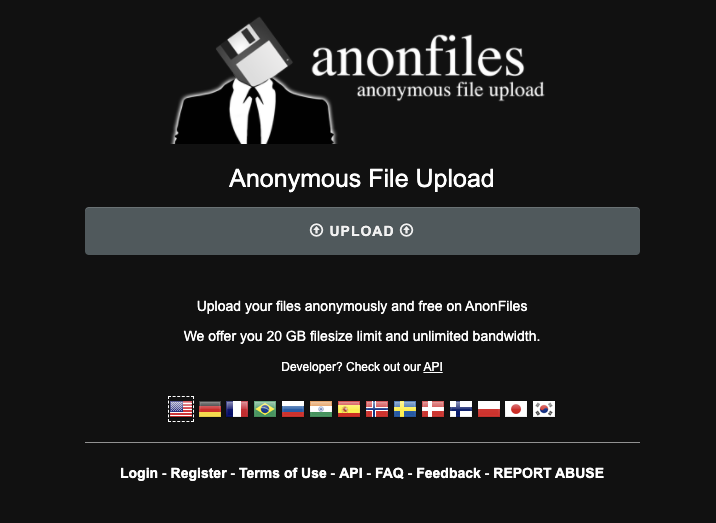 Anonfiles 網頁直接上傳與下載檔案