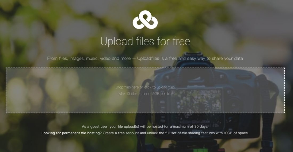 直接在 Ufile.io 網頁上點擊或拖曳上傳檔案