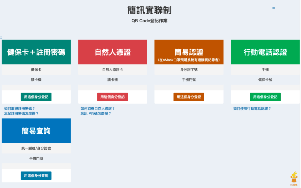 簡訊實聯制個人登記