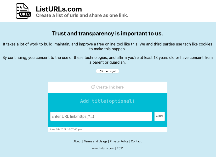 前往 ListURLs 縮網址單一連結工具