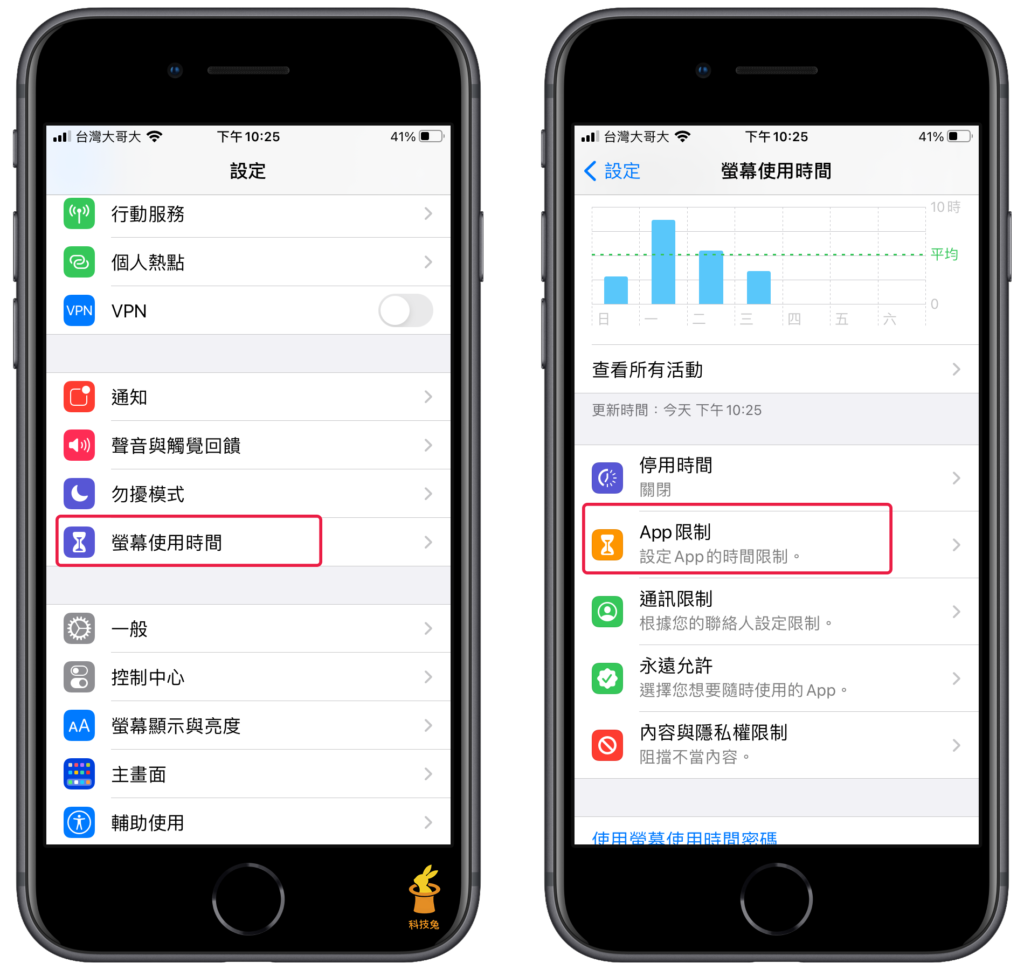 iPhone App 限制使用時間