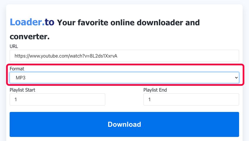 Youtube 影片音樂下載1、Loader.to