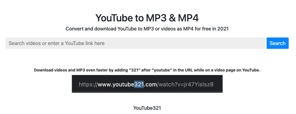 Youtube321 線上下載 Youtube 影片音樂，一鍵轉MP4/MP3！