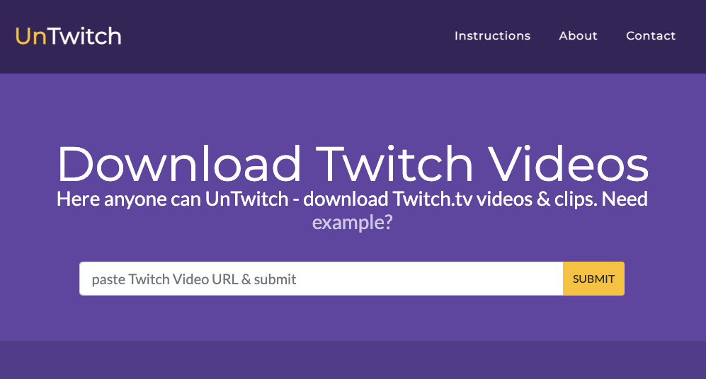 前往 unTwitch 準備下載 Twitch 影片
