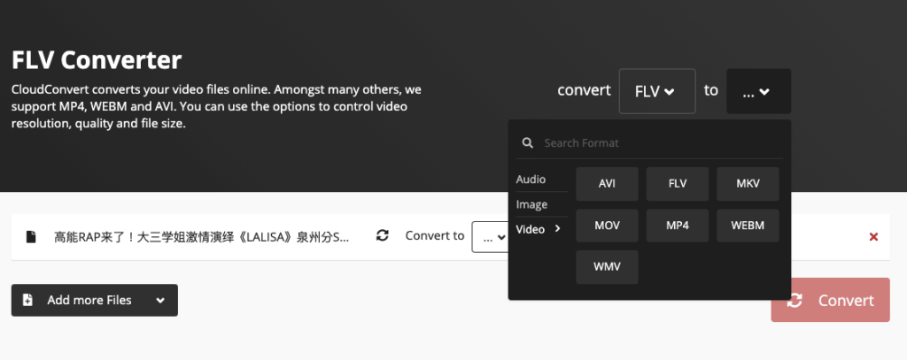 使用 Cloudconvert 線上轉檔