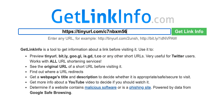 Getlinkinfo 短網址還原工具教學
