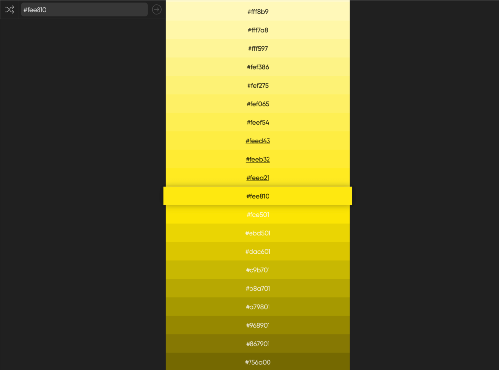 0to255 網頁選色工具：色階、顏色色碼、色票由深到淺