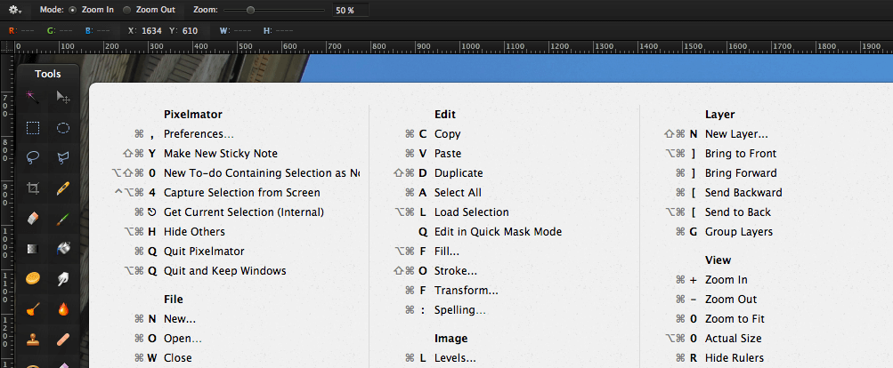 CheatSheet 顯示 MAC 應用程式快捷鍵