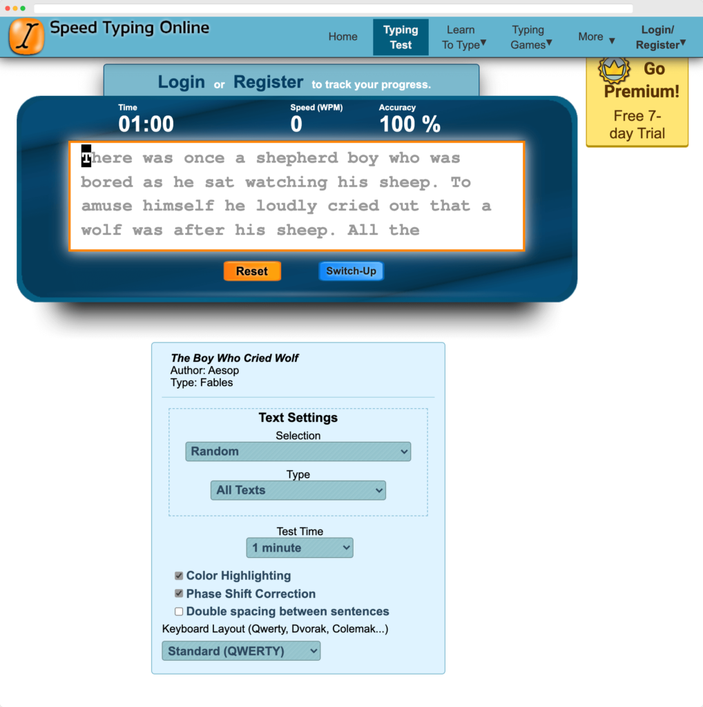 英打測驗練習網站1、Speed Typing Online