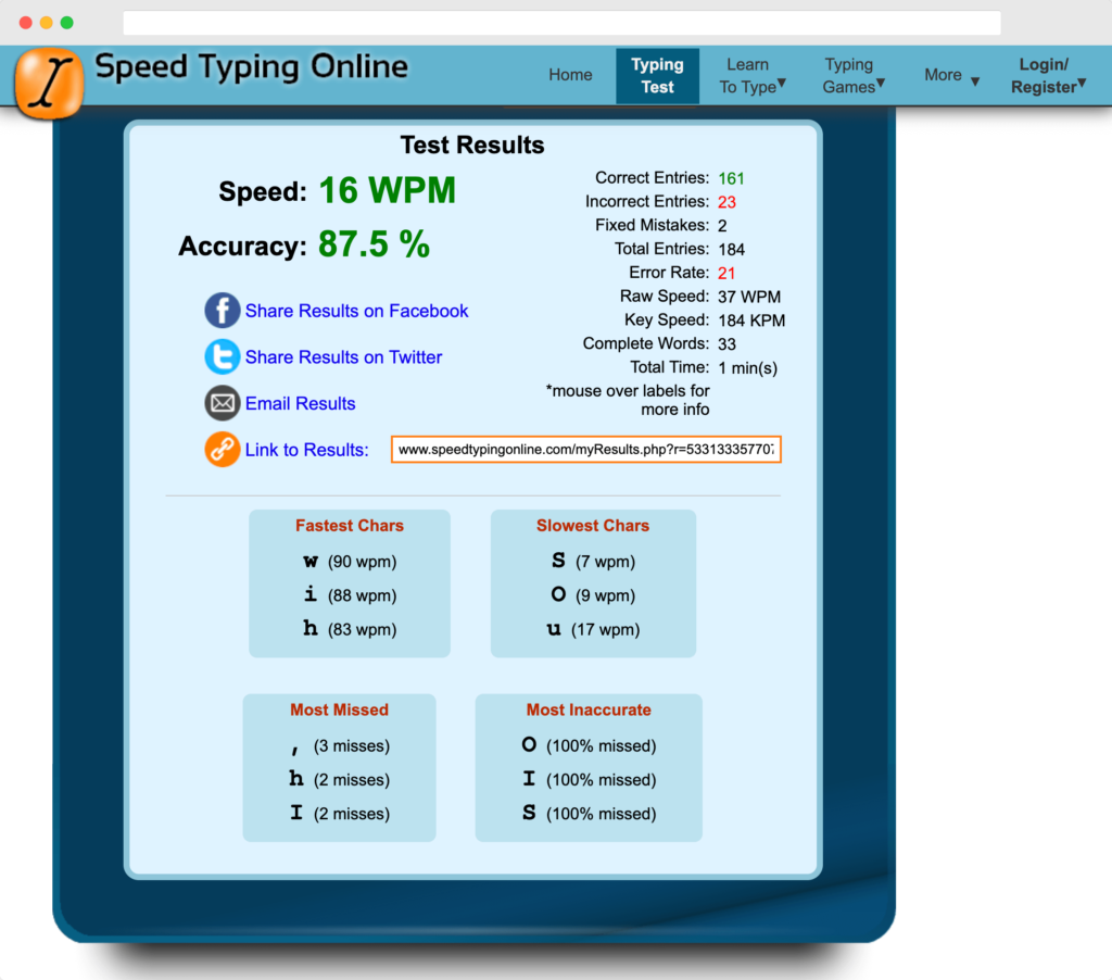英打測驗練習網站1、Speed Typing Online