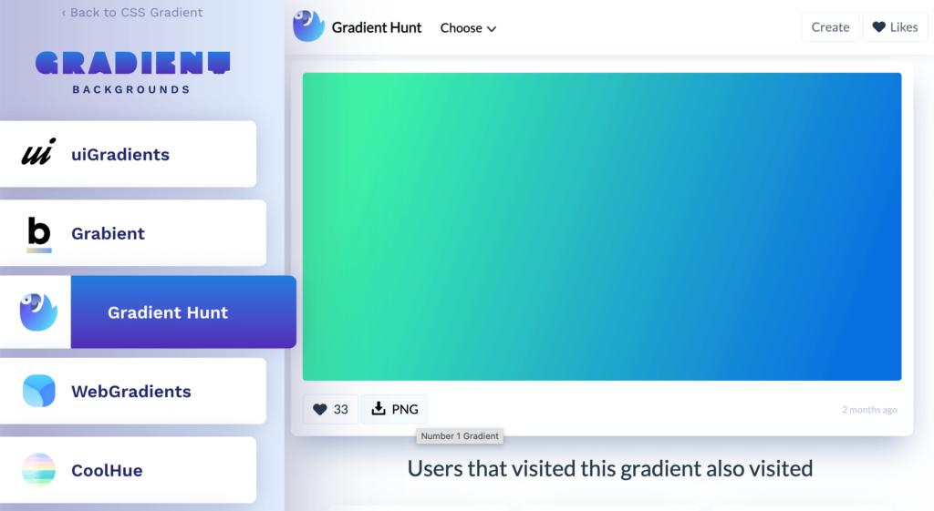 Gradient Hunt 漸層背景圖片、漸層背景 CSS 語法