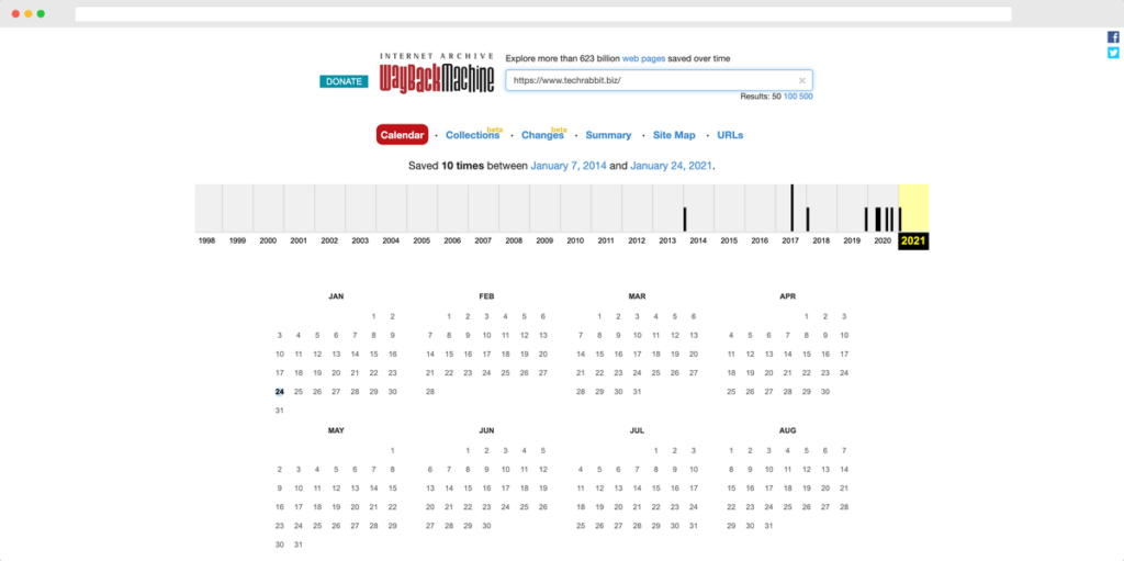 Wayback Machine 網頁時光機，網頁歷史資料庫存快照