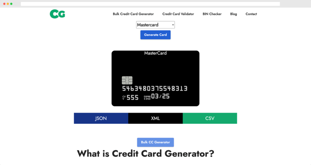 信用卡卡號產生器：MasterCard