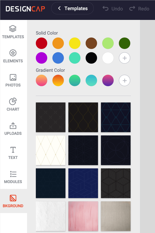 Designcap 背景顏色、背景模板