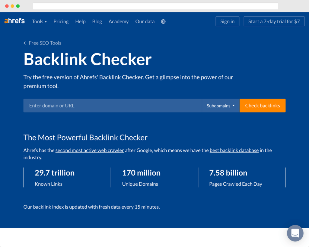 Backlink Checker 反向連結查詢工具