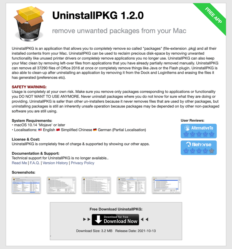 UninstallPKG：MAC 解除安裝軟體