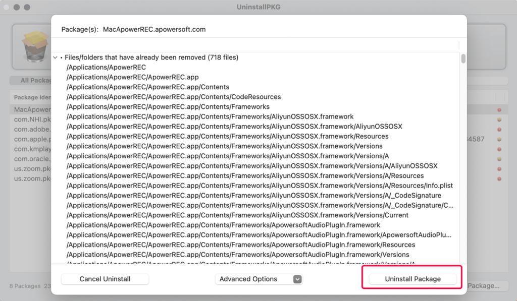 UninstallPKG :MAC 解除安裝軟體套件 UninstallPKG :MAC 解除安裝軟體套件