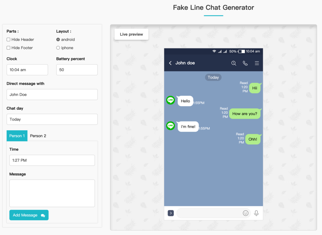  Fake Line Chat Generator 