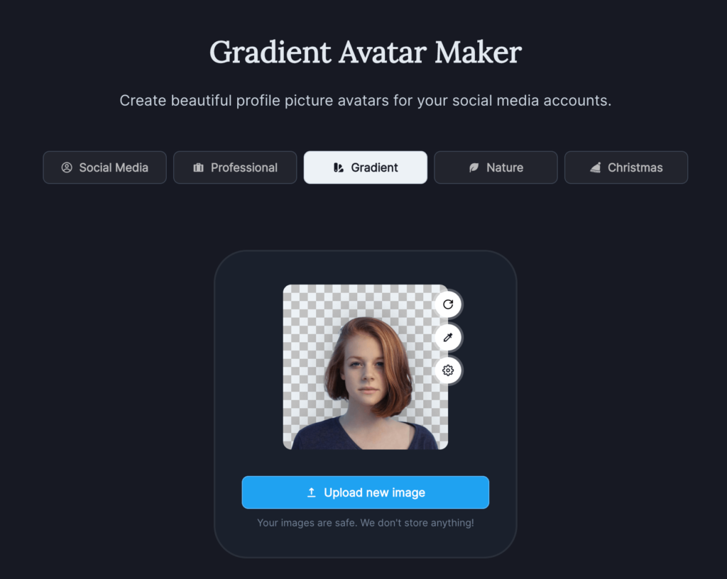 Profile Picture Maker 線上圓形大頭貼產生器,人物自動去背加上漸層背景 Profile Picture Maker 線上圓形大頭貼產生器,人物自動去背加上漸層背景