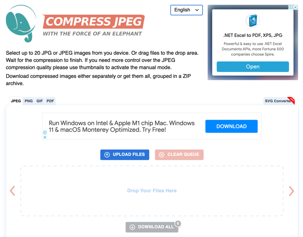 Compress JPEG 線上壓縮 JPG 圖片，可上傳20張並一次下載！