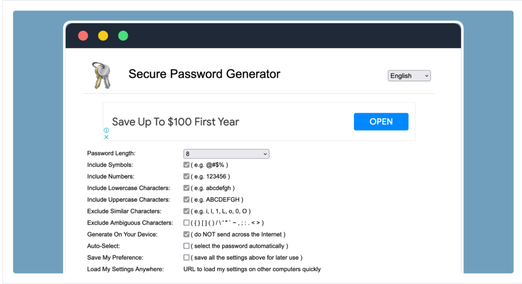 Password Generator 線上密碼產生器