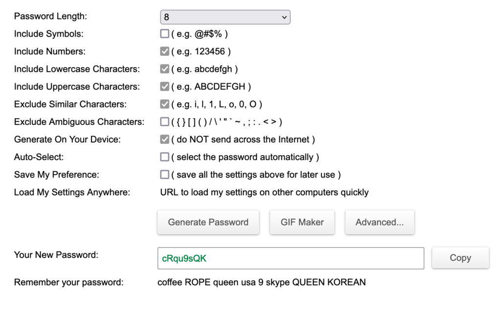 Password Generator 線上密碼產生器，可指定生成密碼長度、大小寫與特殊字元