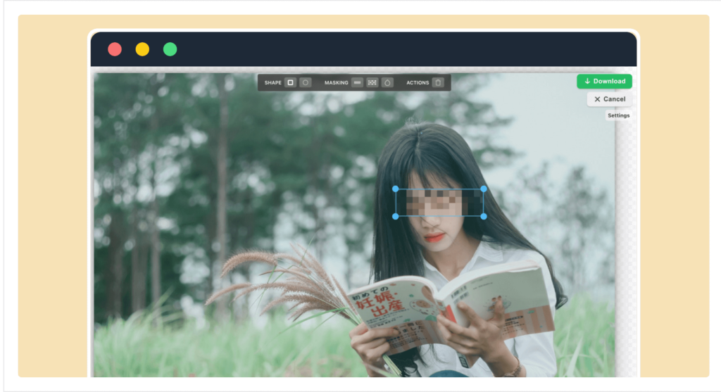Redacted 線上圖片馬賽克工具，將照片重點部位模糊遮蔽