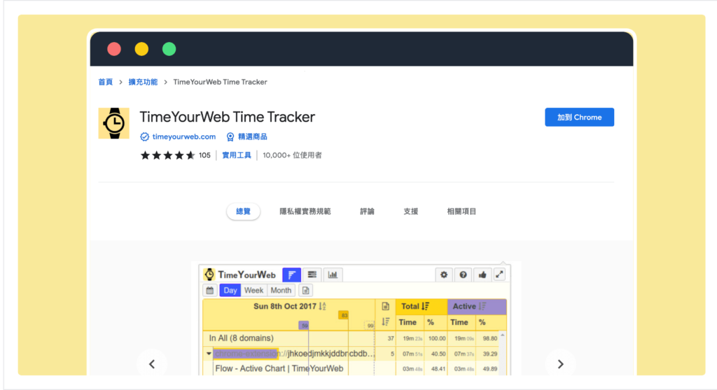 TimeYourWeb Time Tracker 上網時間監控工具