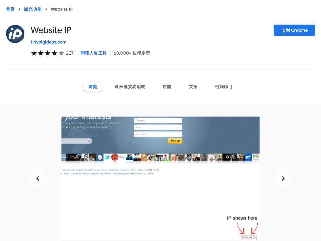 Website IP 查詢網站 IP 位址