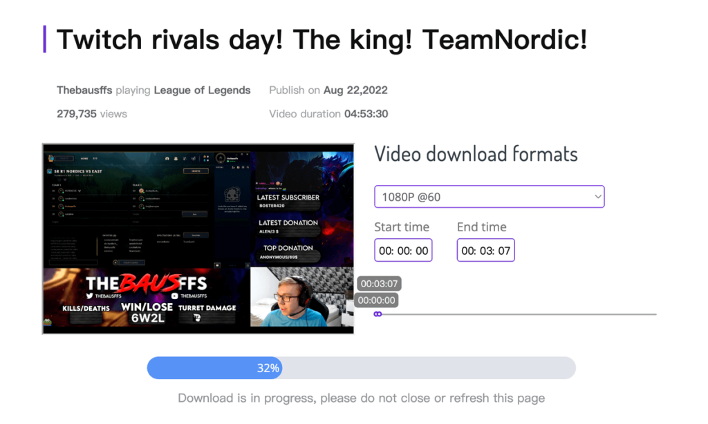 Twiclips 線上免費下載 Twitch 直播影片,可剪輯並支援高畫質 Twiclips 線上免費下載 Twitch 直播影片,可剪輯並支援高畫質