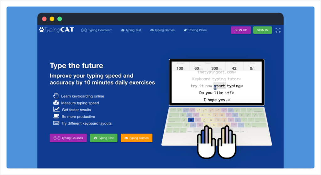TypingCat 線上英文打字練習網站