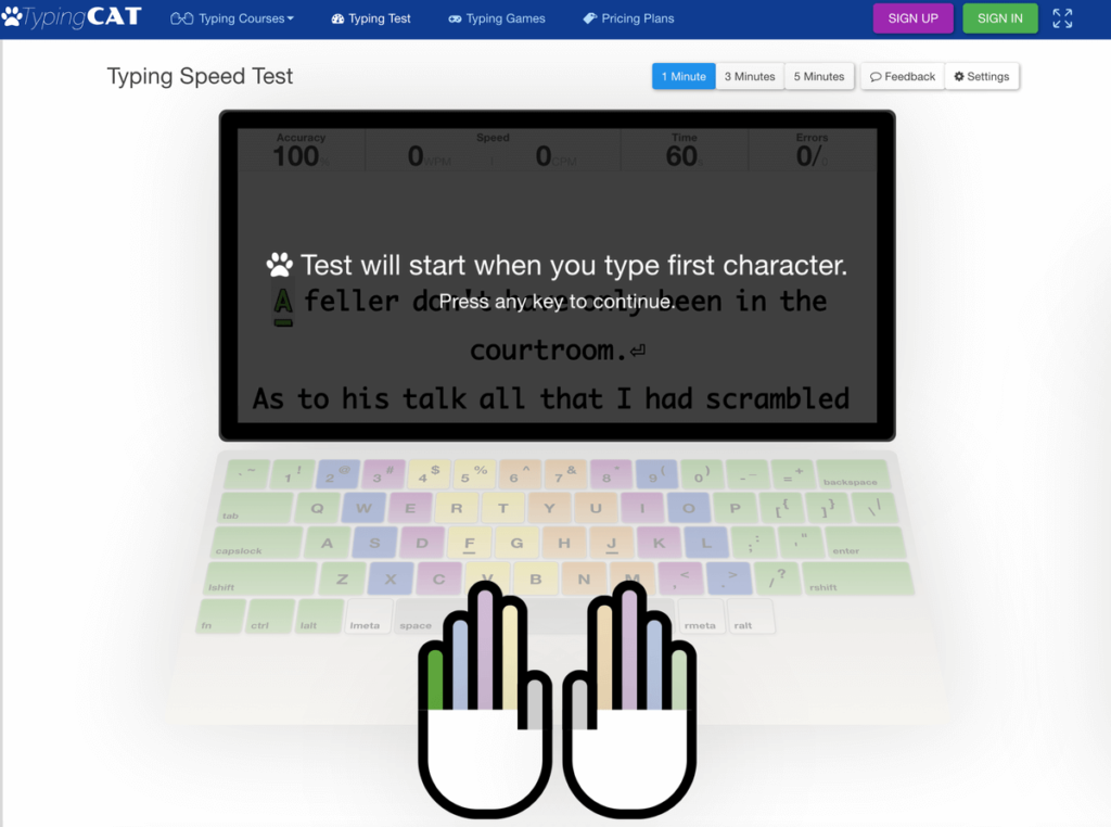 TypingCat 線上英文打字練習網站，免費測驗英打速度！