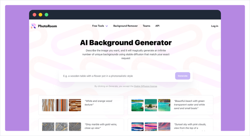 AI Background Generator 背景圖片產生器