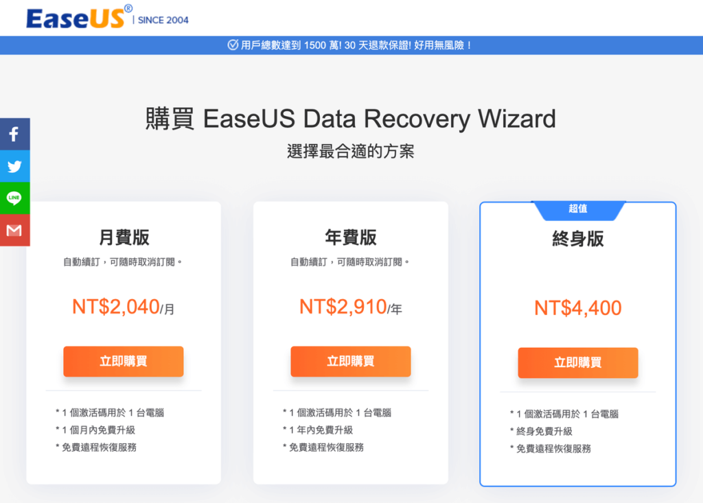 EaseUS Data Recovery Wizard 隨身碟救援軟體，永久刪除檔案一鍵還原