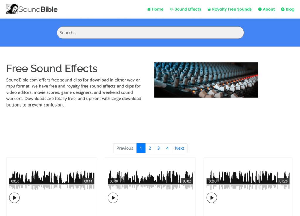 SoundBible 免費音效素材庫，影片音訊剪輯與聲音素材！可商用