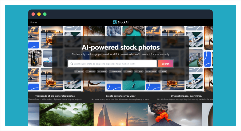 StockAI 用AI人工智慧產生的免費圖片圖庫
